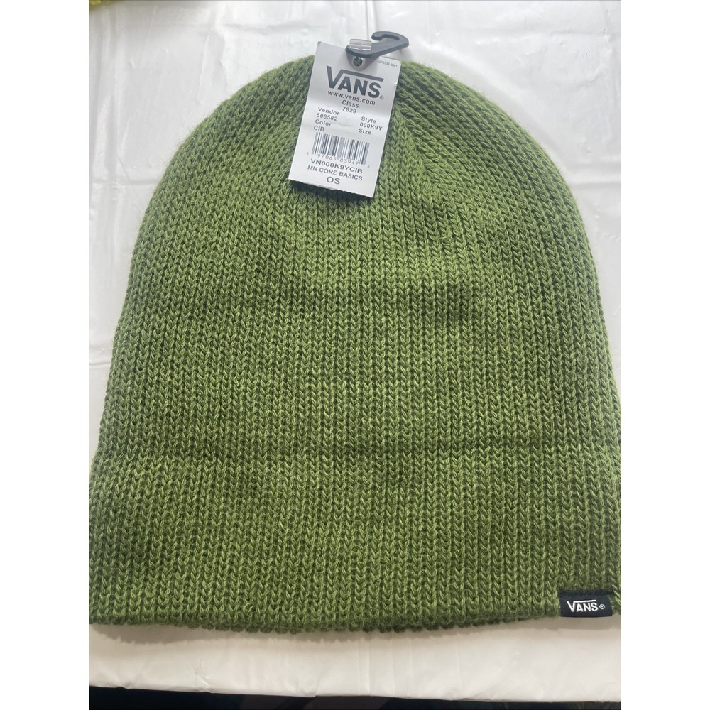 VANS Men's Core Basics One Size Beanie Knit Hat Army Green New with Tags - Picture 3 of 6